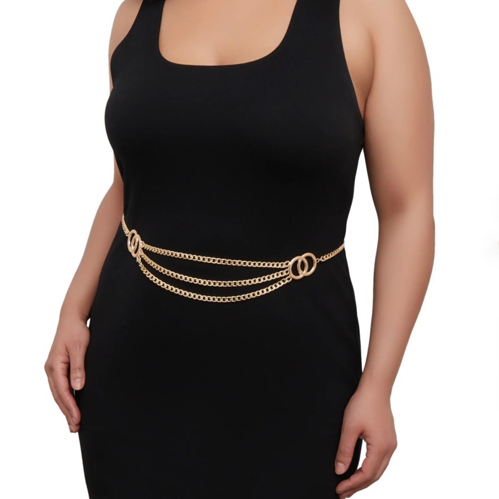 Plus Size Double Circle Detail Chan Belt (Regular Sizes Included)